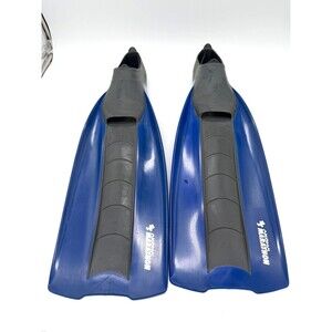 Akona Marathon Full Foot Scuba Snorkeling Fins Blue Italy Size 10.5-11.5 (44-45)